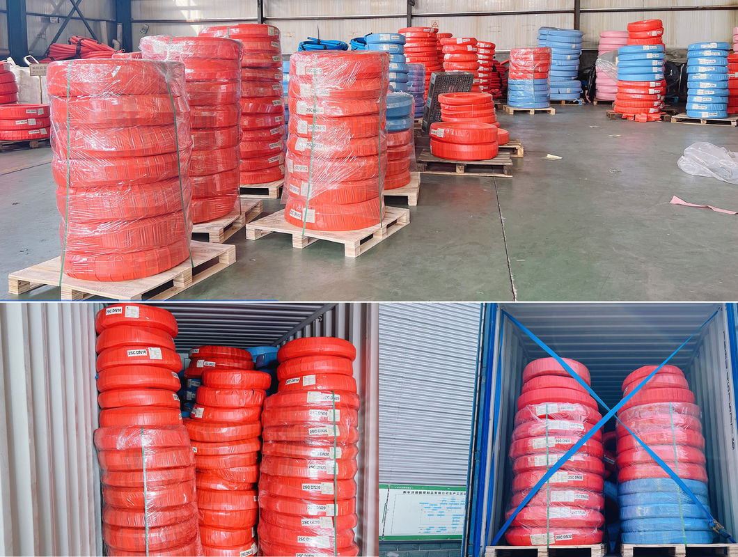 أنابيب مطاطية مرنة أسلاك مطاطية مقوية تلبي معايير SAE 100R2 و EN 853 2SN