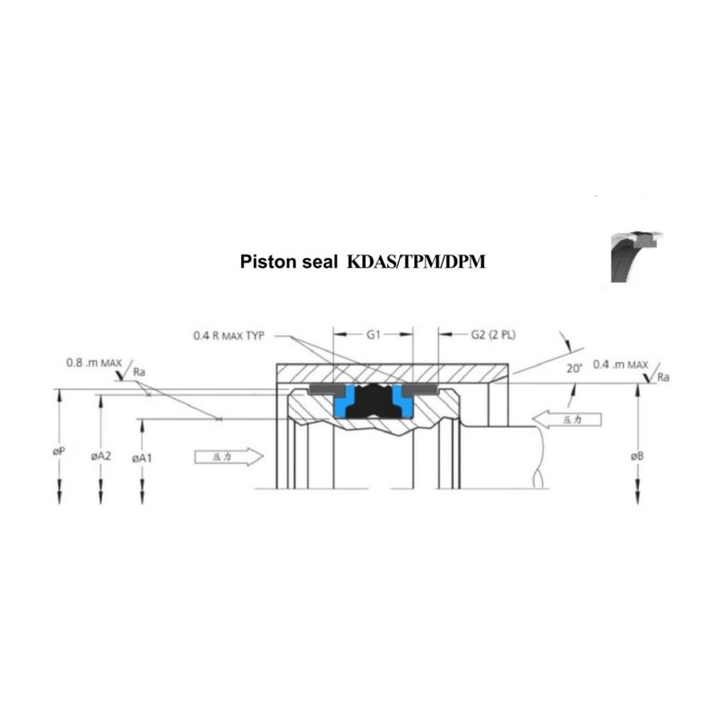 KDAS سائل زيت أسطوانة هيدروليكية DAS / KDAS مزيج مادة PU سائل زيت البستون هيدروليكي